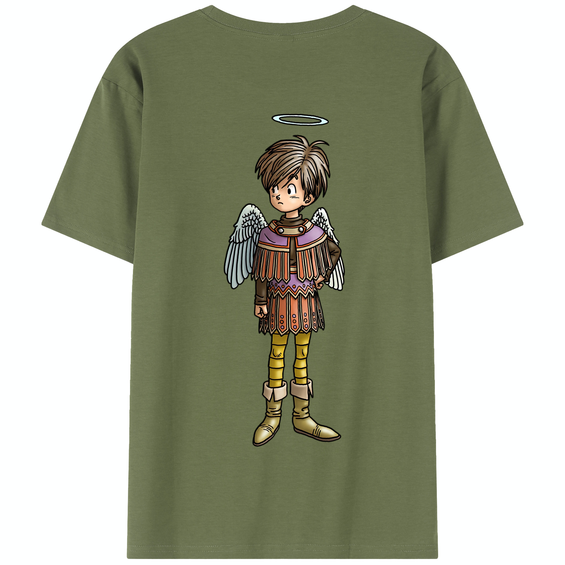 （画像用） ドラゴンクエスト Doragon Kuesuto Dragon Quest 綿100％半袖Tシャツ（背面プリント）